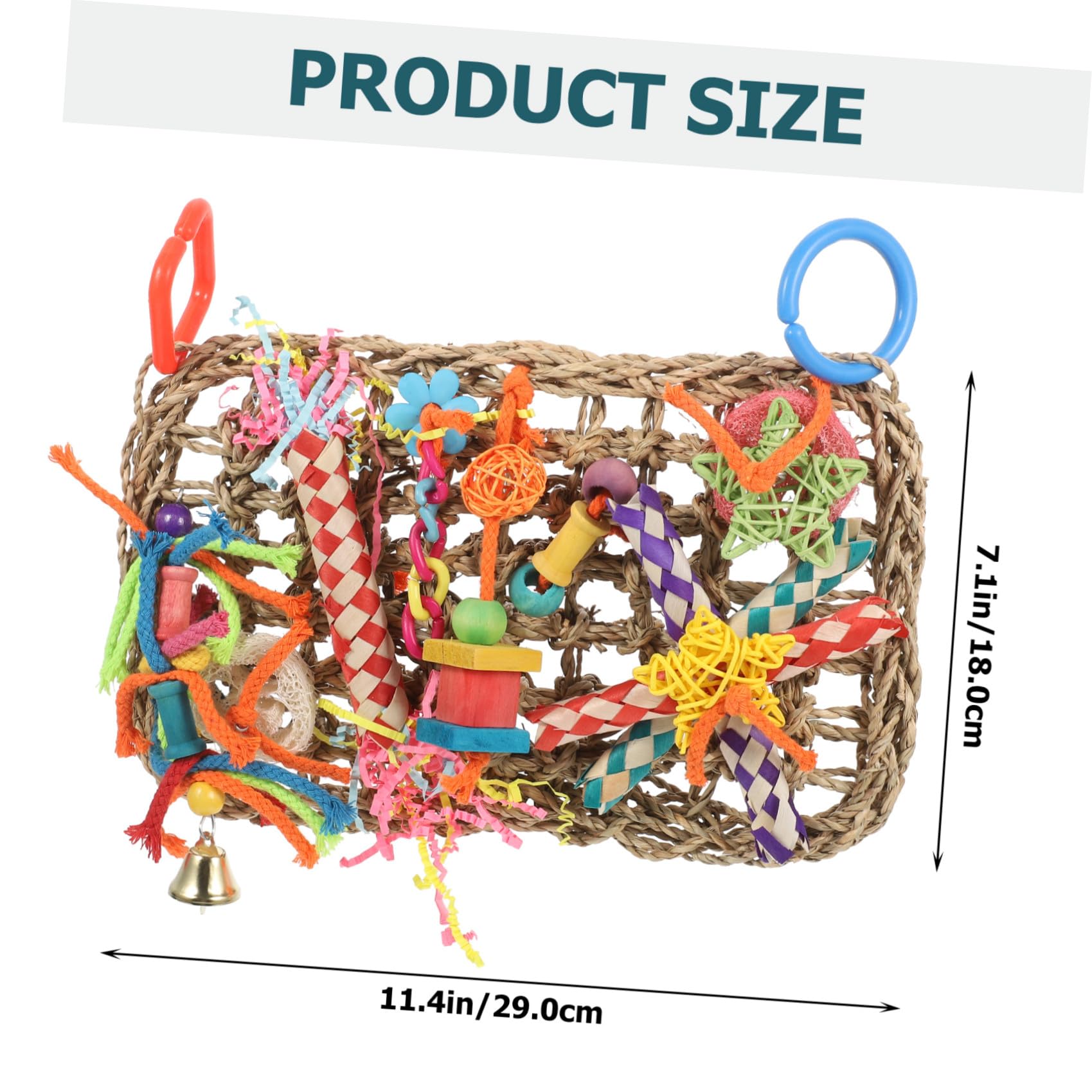 BESPORTBLE 2pièces Multi-Fonctionnel Jouet à Mâcher pour Oiseaux Tapis De Vannerie pour Perruches Et Petits Perroquets Accessoire De Cage Suspendu