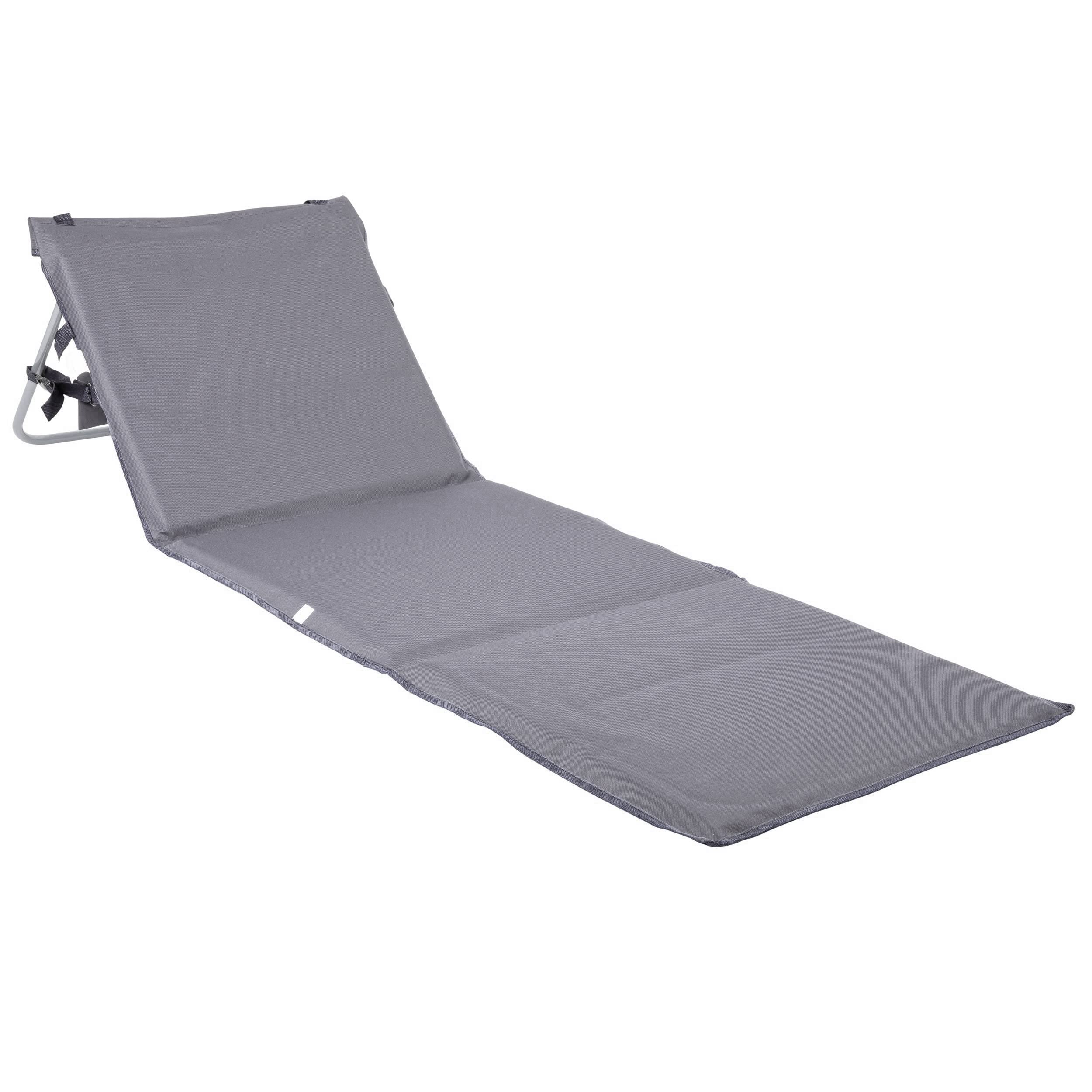 ONVAYA Premium Strandmatte 2cm gepolstert mit Rückenlehne | Strandliege faltbar | Strandmatratze | Sonnenmatte mit Tragegurt | 161 x 55 x 45 cm