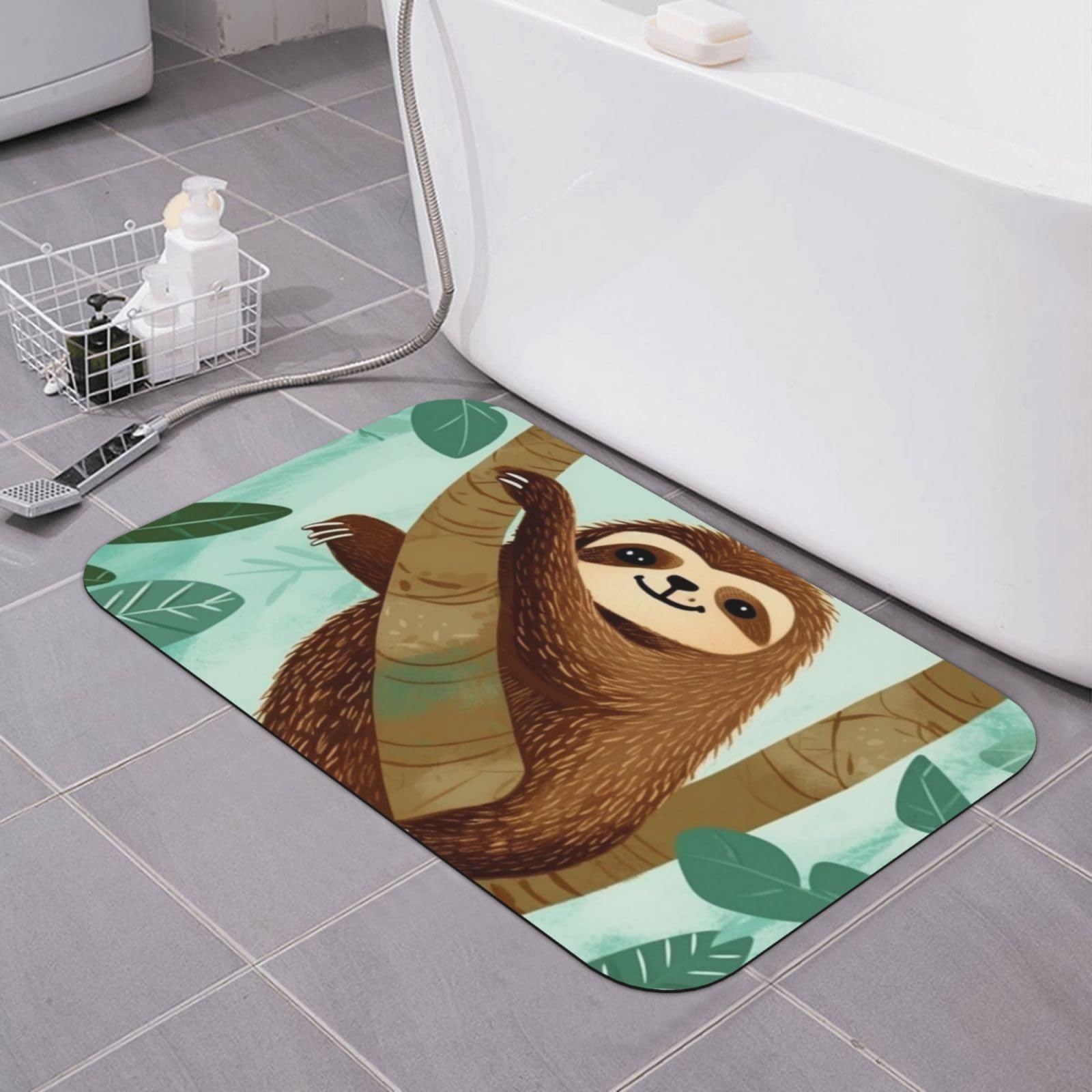 Tapis de bain séchage rapide VACSAX absorbant effet diatomée pour baignoire