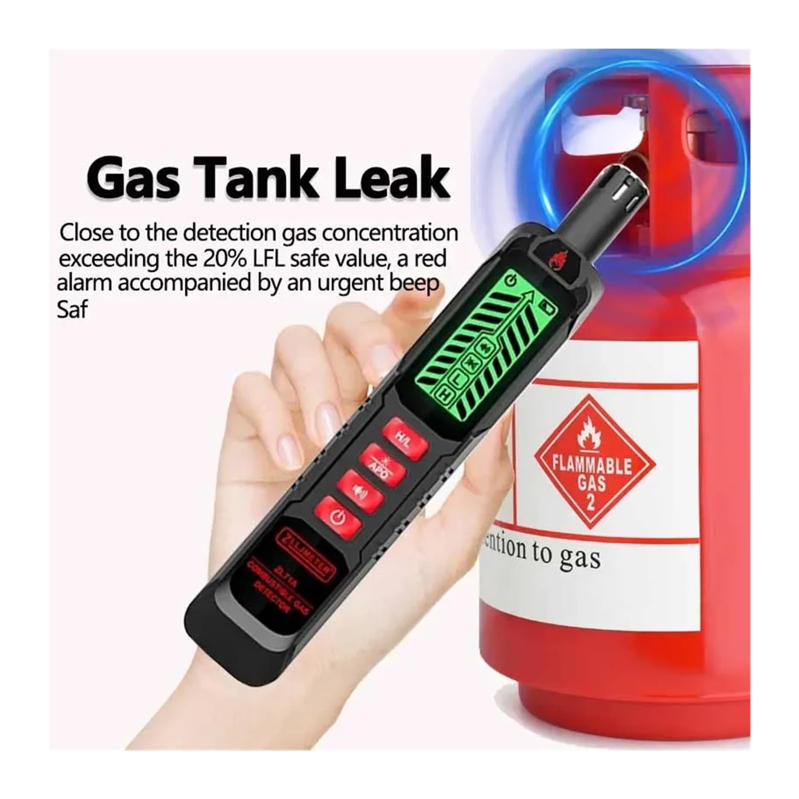 Détecteur de gaz, Détecteur de Fuite gaz Combustible Naturel Inflammable Alcool Analyseur méthane Alarme sonore PPM