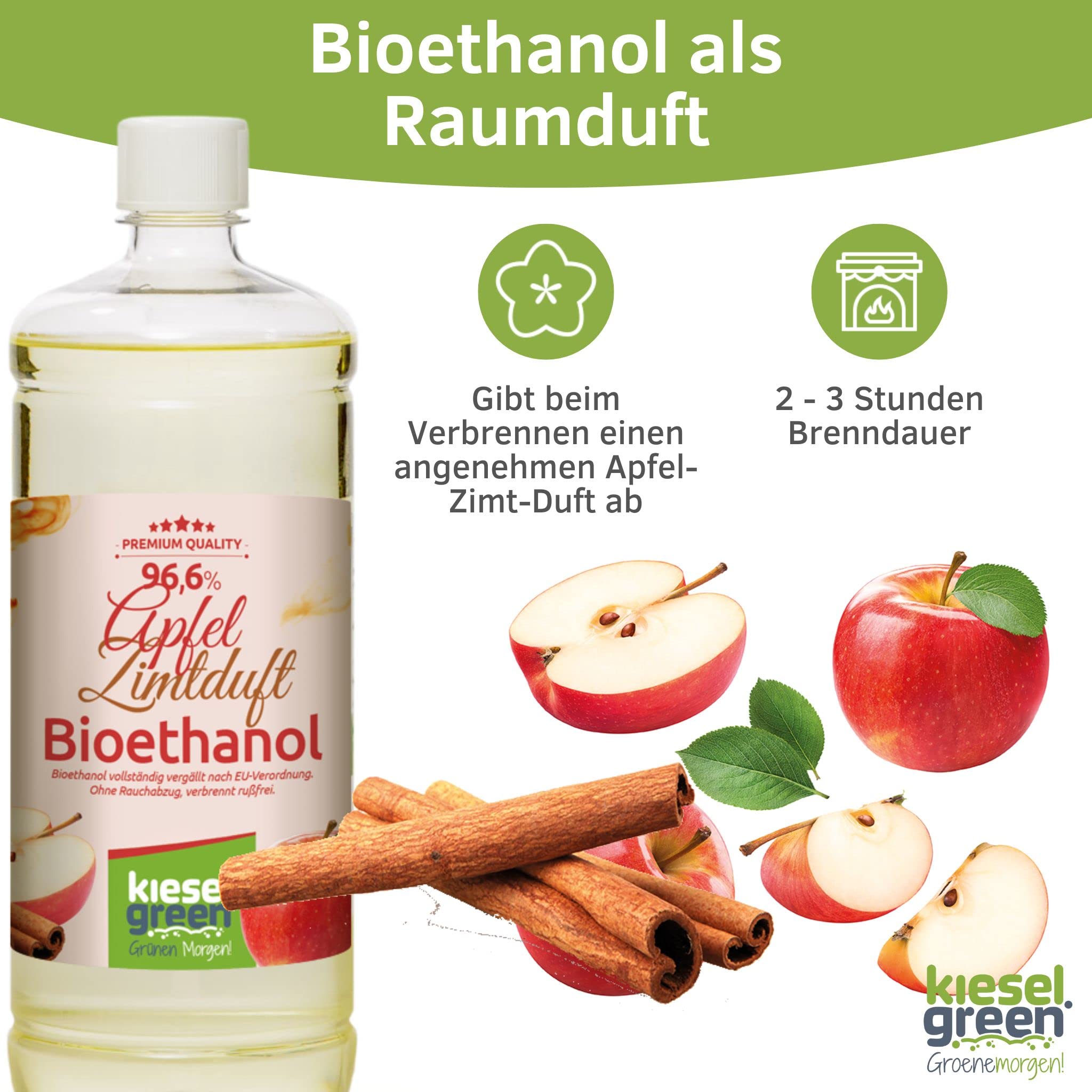 Bioethanol 12 x 1 litro Set (6 x Inodoro + 6 x con Fragancia) para Chimenea de etanol – Bio-etanol perfumado para ambientes – Perfume para Chimenea de bioetanol de Interior o de Mesa