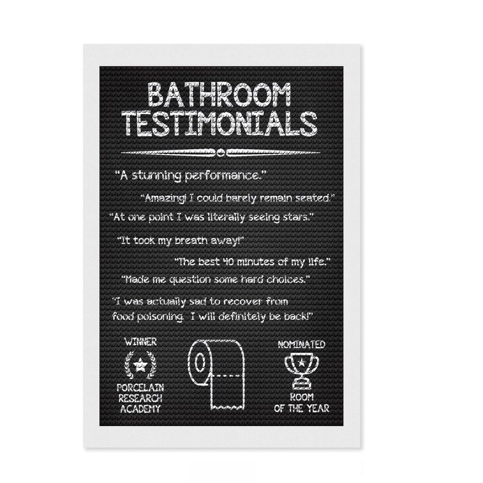 Junmoney Bathroom TESTIMONIALS Diamond Painting Kit 8"x12", with Tool Kit, Finish and Display, Vintage Style Decor, Thoughtful Handmade Gift