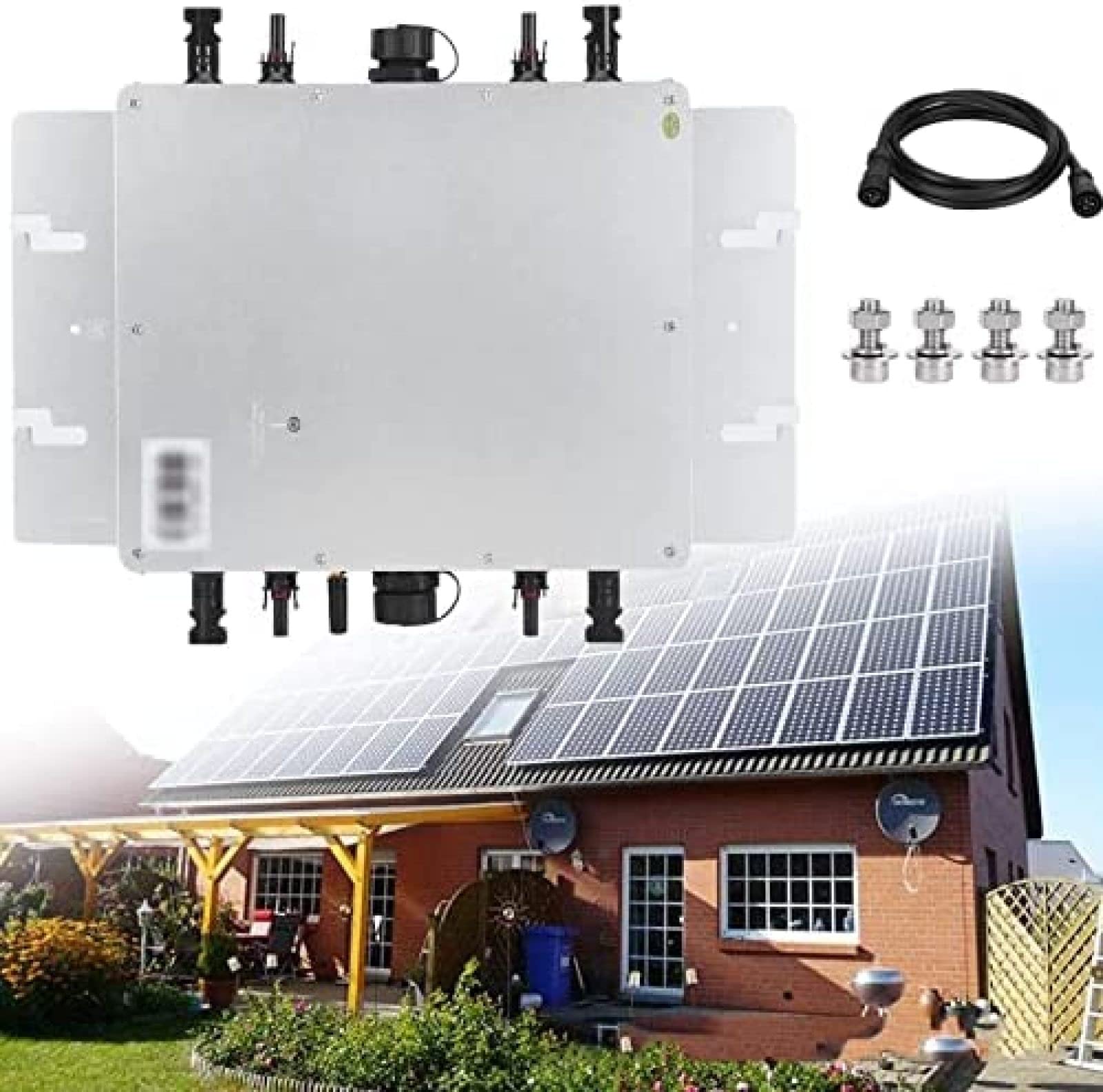 Inversor Micro Solar 1200/1400/1600/2000/2400/2800W, inversor Impermeable, microinversor, inversor de conexión a Red, inversor de conexión a Red Micro,2400W