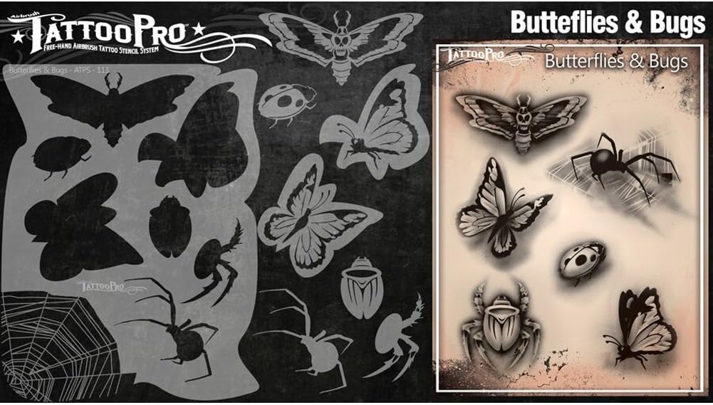 Tattoo Pro StencilsSeries 2 - Butterflies & Bugs