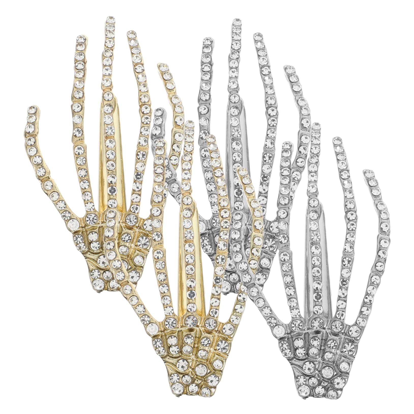 FRCOLOR 10 Sets Elegante Gothic Hand Haarspange Strass Jungen Und Mädchen Haarschmuck Für Halloween Und Dekorationen 4 Stück * 10