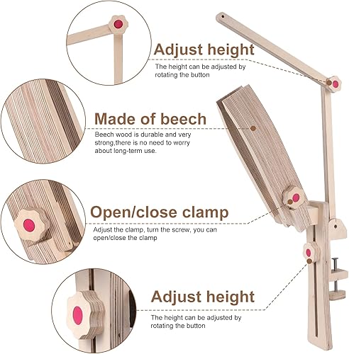 Miniatura 3 de citian Pony de costura multifuncional de madera para costura artesanal con posición ajustable