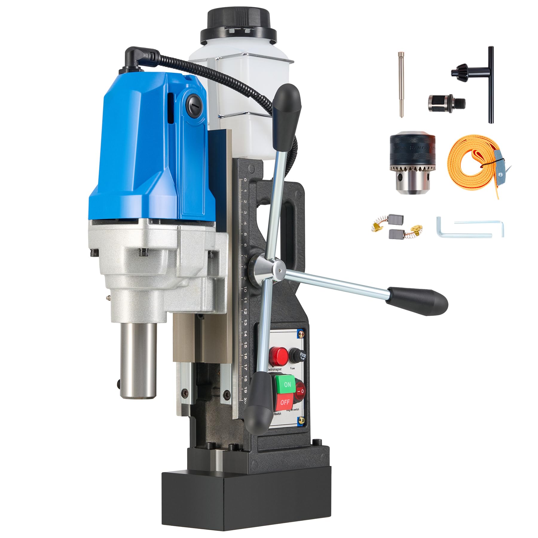 ZELCAN 1100W Perceuse Magnétique Portable Diamètre 40mm Profondeur 50mm Moteur en Cuivre Perceuse à Colonne Électrique 550 tr/min avec Base Électromagnétique 12000 N