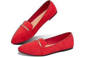 Women's Pointy Toe Loafer Flat Comfortable Faux Suede Work Shoes