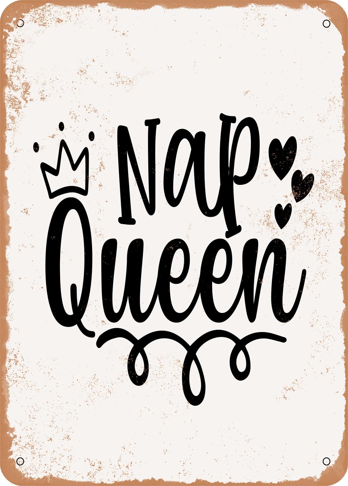 Miaomansenstore Metal Sign - Nap Queen - 3 - Vintage Rusty Look Home Decor