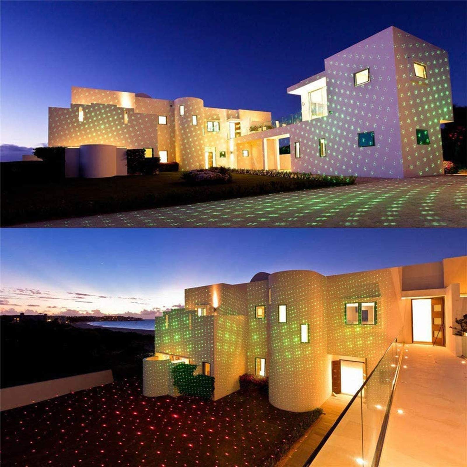 Tri-Aroute Luci ad energia solare a LED, luce del proiettore natalizio, riflettori rotanti, natale Paesaggio all'aperto illuminazione decorativa