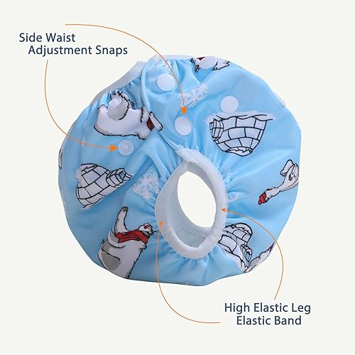 Miniatura 5 de TDIAPERS Pañales de natación, reutilizables, ajustables, regalos de baby shower para niños y niñas, paquete de 3, talla S