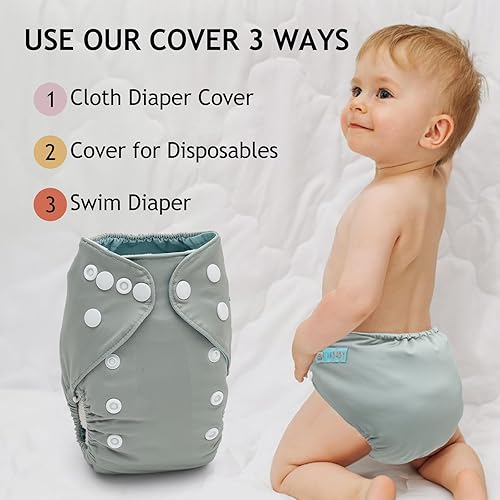 Miniatura 4 de ALVABABY Cubierta de pañal de tela para bebé recién nacido, pañal de natación, pañal de tela para bebés niñas y niños SCDC03
