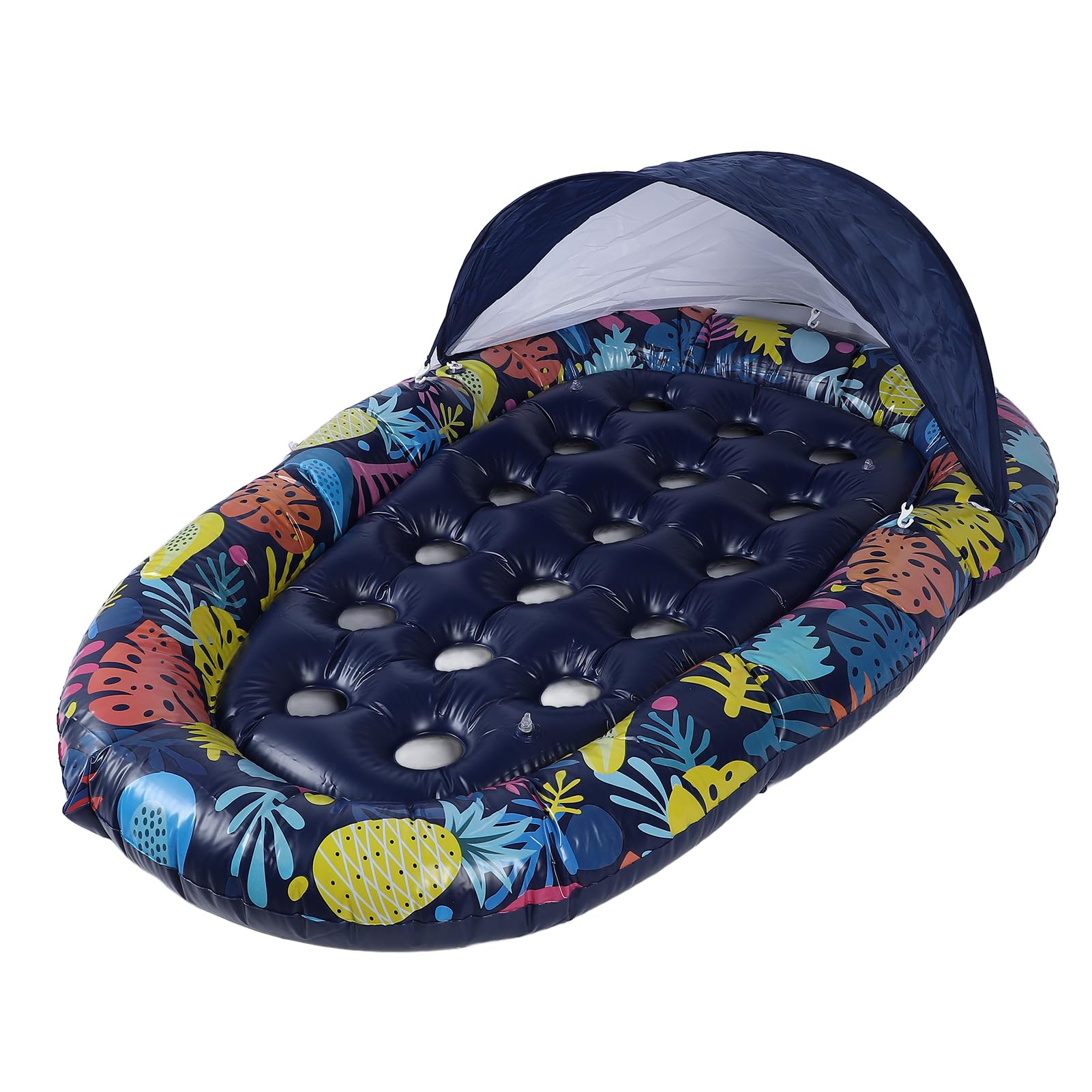 Yosoo Health Gear Pływaki Basenowe 3 w 1, Pływaki Basenowe dla Dorosłych z PCV ze zdejmowaną osłoną przeciwsłoneczną i Uchwytem na Kubek, 72,83 X 47,2 Cala Pływak Przy Basenie na imprezę Nad Jeziorem