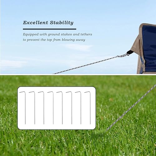 Miniatura 5 de Aoodor Tienda de campaña desplegable de 10 x 10 pies, sombra instantánea portátil para camping, fiestas y eventos al aire libre, marco de hierro