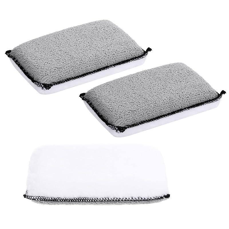Kit com 3 Esponjas de Limpeza Automotiva Dupla Face Vin Beauty para Couro, Plástico, Vinil e Estofados