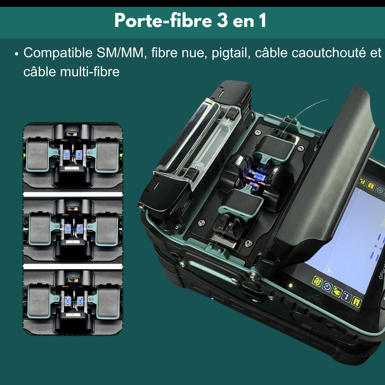 AI-6A+ Soudeuse Fibre Optique Fusion Splicer – Alignement Coeur, 6 Moteurs, OPM/VFL Intégrés | Fusion 8s, Rétreint 18s | Épisseuse de fusion Compatible SM/MM/DS/NZDS