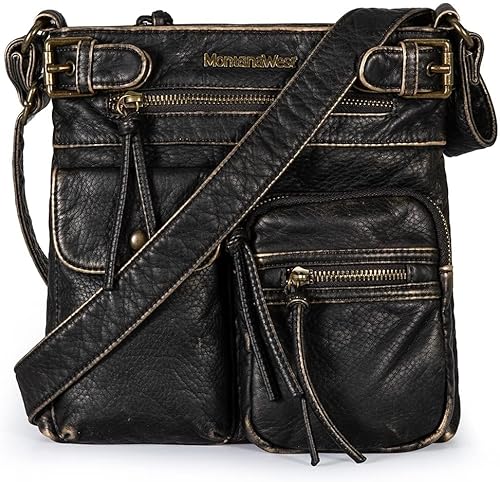 Montana West Crossbody Bag for Women Multi Pocket Shoulder Medium Travel Purses Ultra Soft Washed Leather