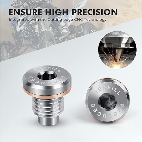 Miniatura 3 de Tapón magnético de drenaje de aceite de motor de acero inoxidable con arandela de cobre para CR250 CR480, Polaris RZR Sportsman Ranger Scrambler,