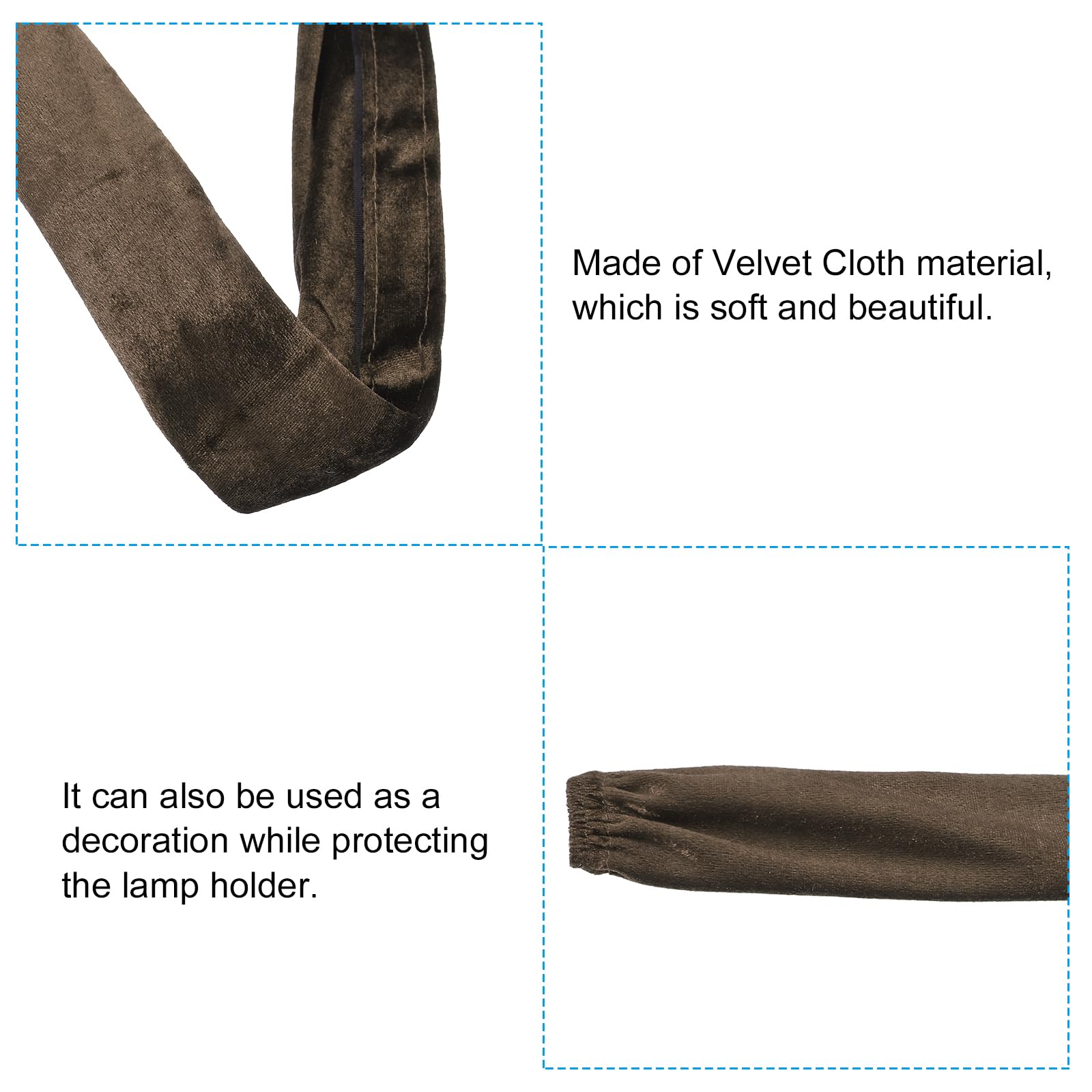 PATIKIL 1.97" x 6Ft Chandelier Chain Cord Cover, 1 Pcs Velvet Cloth Fabric Chain Sleeve for Chandelier Wires Swing, Cable, Brown - Image 3