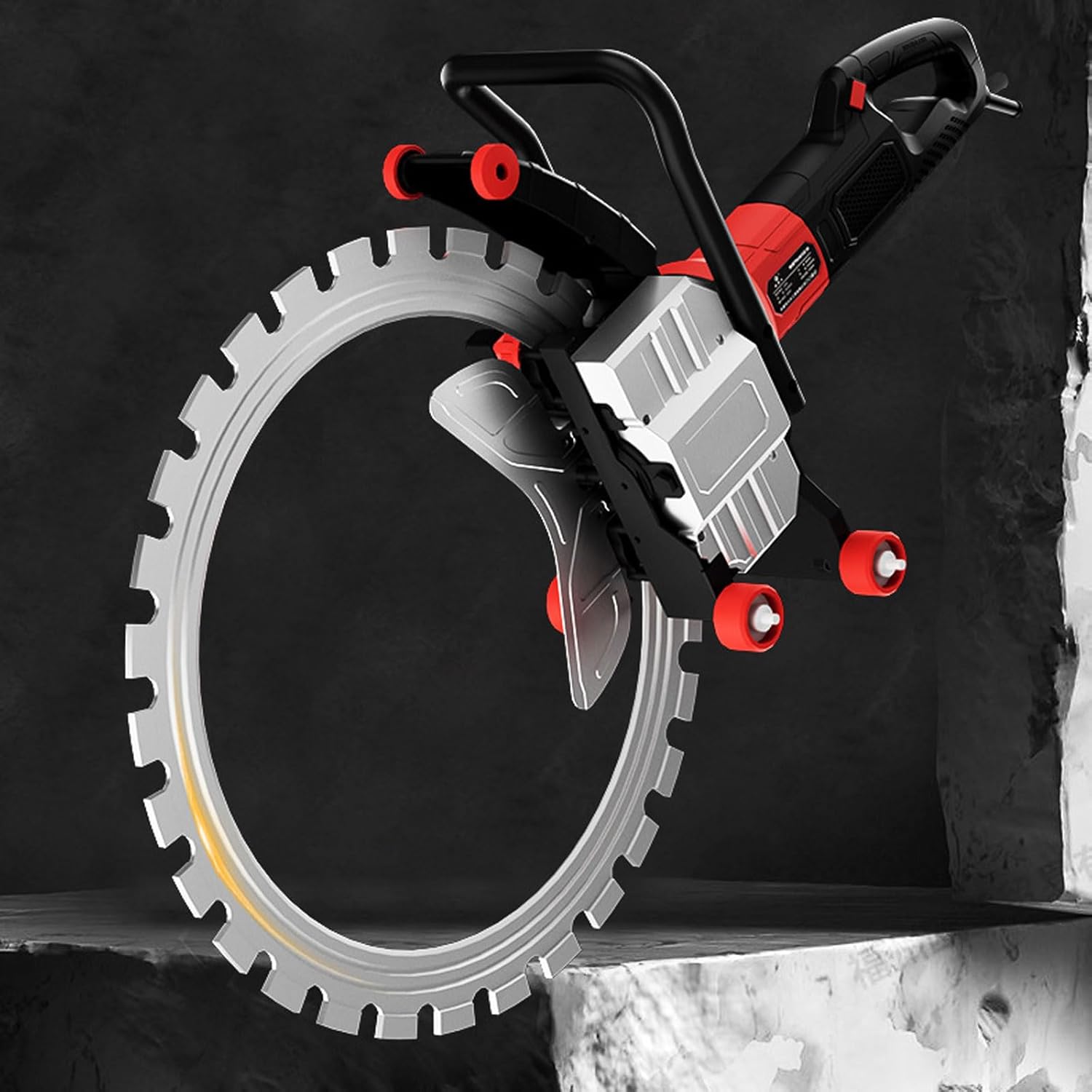 16" Electric Concrete Saw, Cut Depth11.81, 8900W Handheld Concrete Ring Saw, with Water Fed Dust Suppression, High Strength Diamond Cutter Head, for Stone, Rebar, Brick