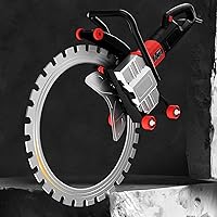 BDJSN 16" Electric Concrete Ring Saw, 9800W Handheld Cutter, 11.81" Depth, Dustless Water-Fed Diamond Blade for Stone, Rebar, Brick