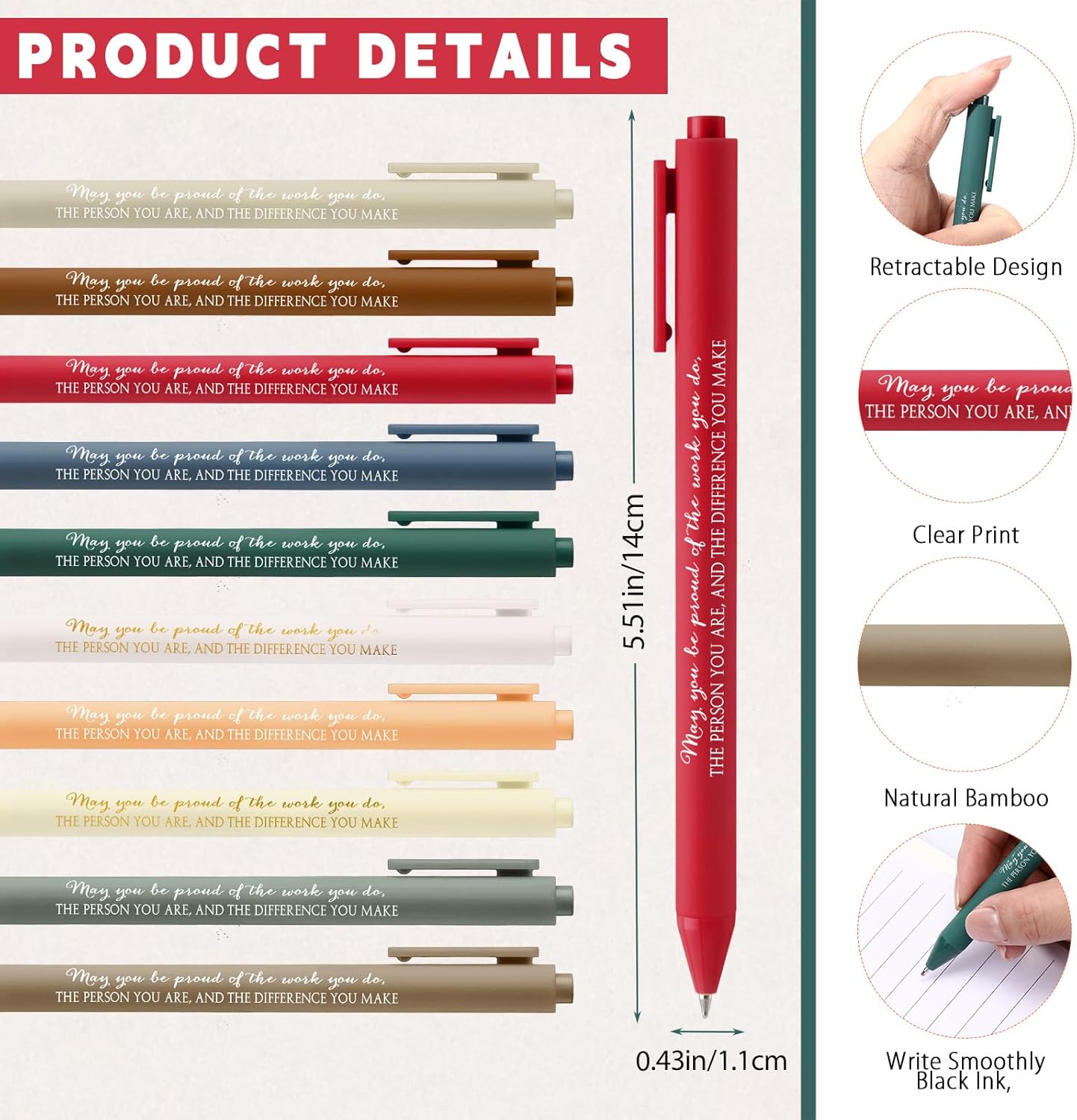 Jetec 25 Sets Employee Appreciation Gifts Bulk Inspirational Spiral Notebooks Journals with Ballpoint Pen Thank You Gifts for Team Coworker Staff Office Nurse(You Are)