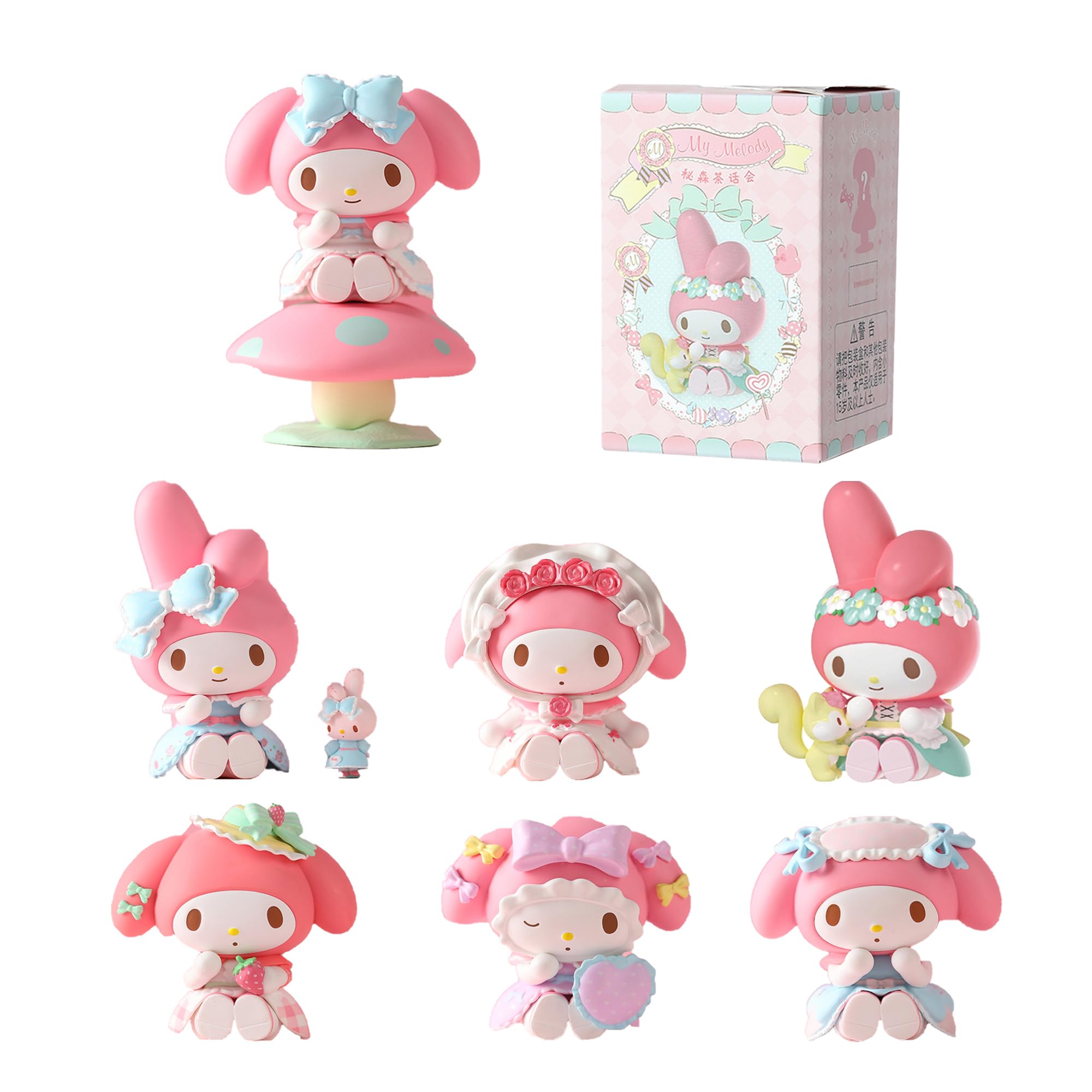 MINISO My Melody Blind Box, 2.5 inchs My Melody Tea Party Series Figures Random Design, Blind Box Toys for Collectable Figures, Birthday Gift Idea, 1PC
