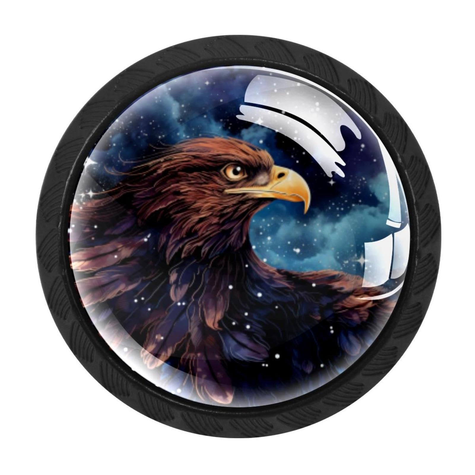 Chenzzzz Multicolored 05 4 Pack Cabinet Handles Black Starry Eagle Cabinet Knobs Draw
