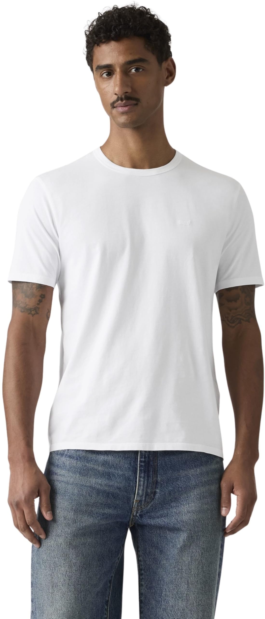 Levi's Men's T-Shirt Original in Cotton with Crew Neck, White (Bright White), XXL