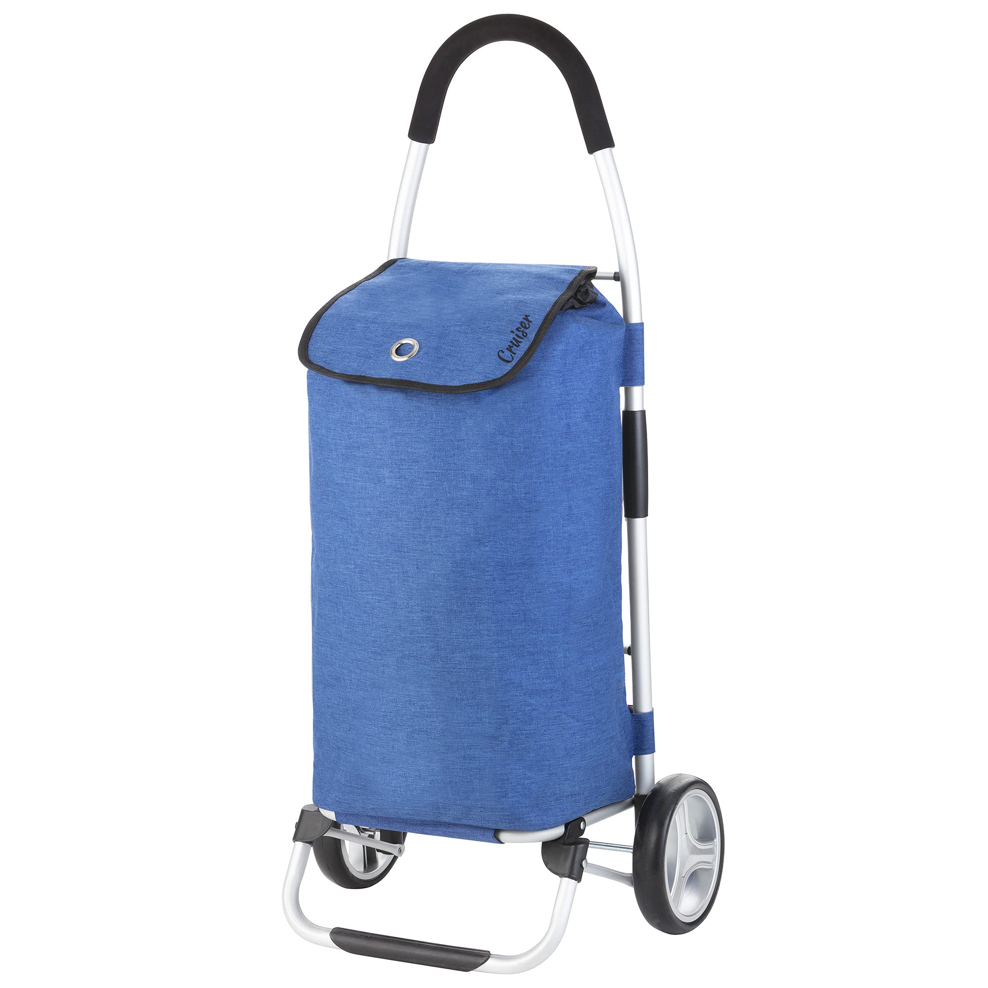 SONGMICS Chariot De Courses Pliable 88L Gris Tourterelle - Caddie Robuste Avec Sac Amovible