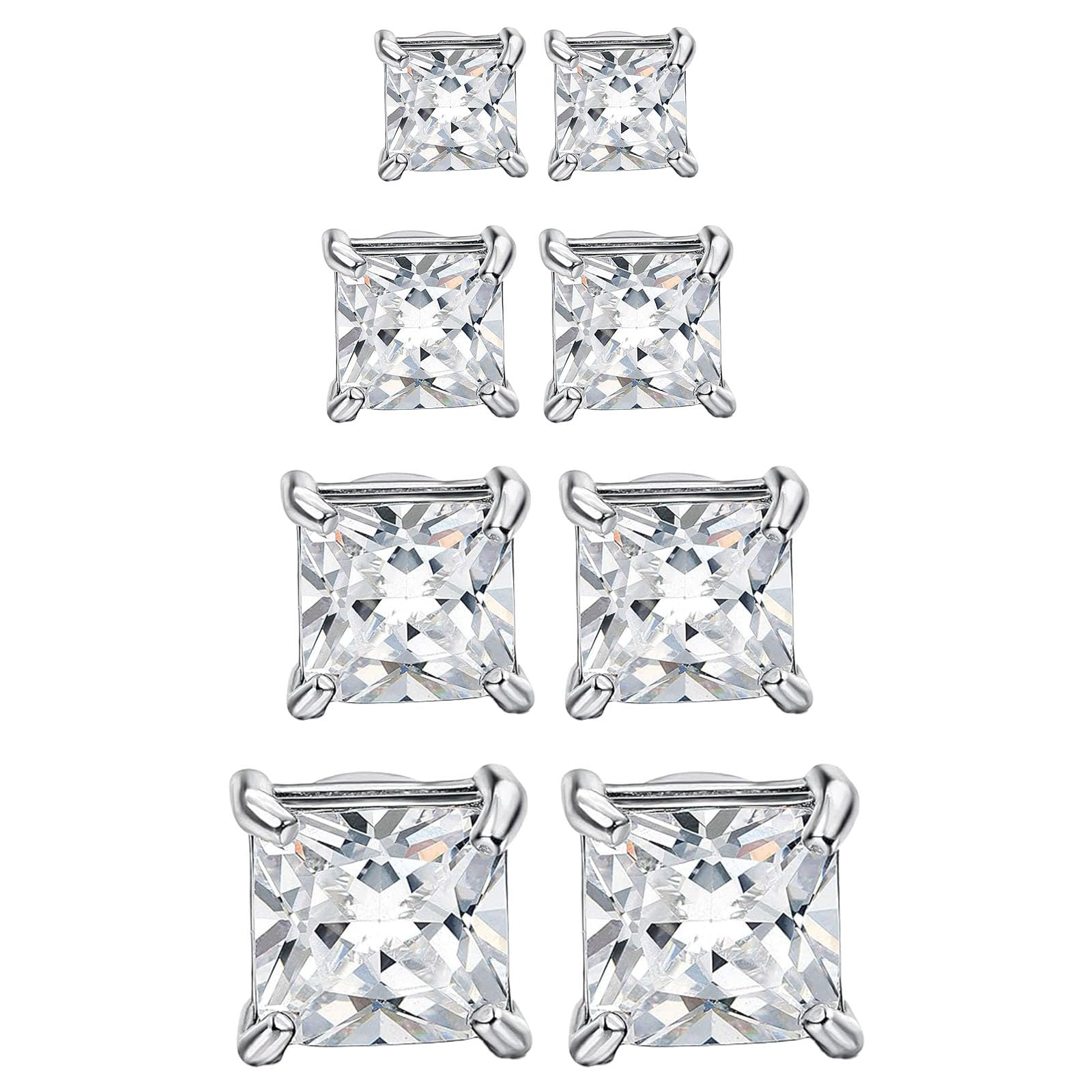 Eniyou 4 Pair Pendientes Hombre Pendientes Iman Pendientes Hombre Diamante Pendientes Diamante Hombre Pendientes De Iman Pendientes Hombre Iman Pendientes Magneticos Hombre Pendientes Hombre