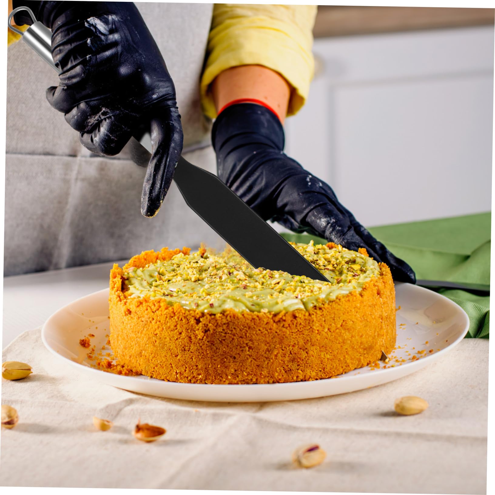 TOYANDONA Set de Spatules Pâtisserie Inox pour Crème et Galettes Grattoir à Gâteau et Répartiteur Galettes Ustensiles de Cuisson Résistants et Faciles à Ranger