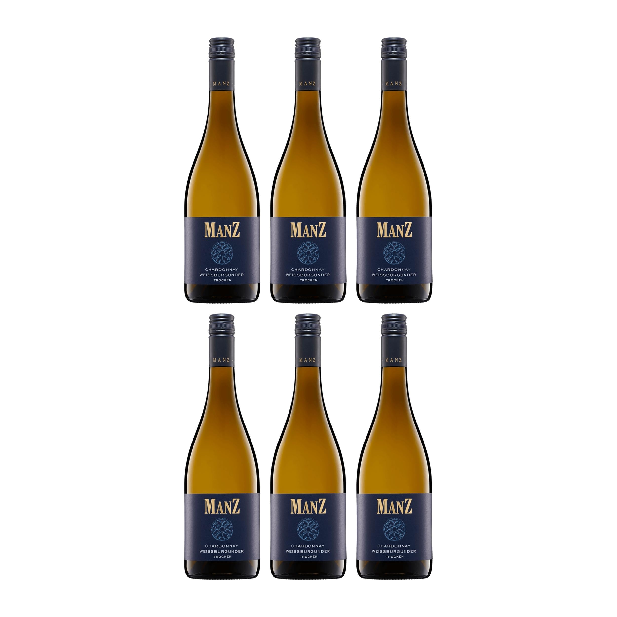 Weingut Manz Chardonnay und Weissburgunder Weisswein Weiss Trocken Deutschland inkl. FeinWert E-Book (6 x 0.75 l)
