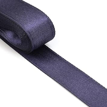 13/16 inch One Rolls 10 Yards Polyester Satin Fabric Ribbon Embellishment Ribbon for Crafts Wedding Party Decorations Dark Blue