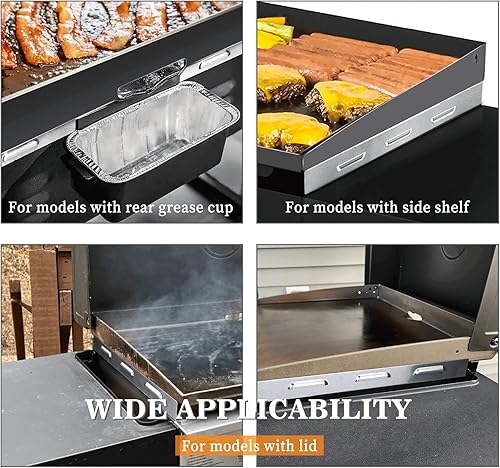 Miniatura 6 de Grisun Hinged Lid and Wind Guards for Blackstone 36 inch Griddle, Stainless Steel Magnetic Wind Shields for Holding Heat, Heat Resistant