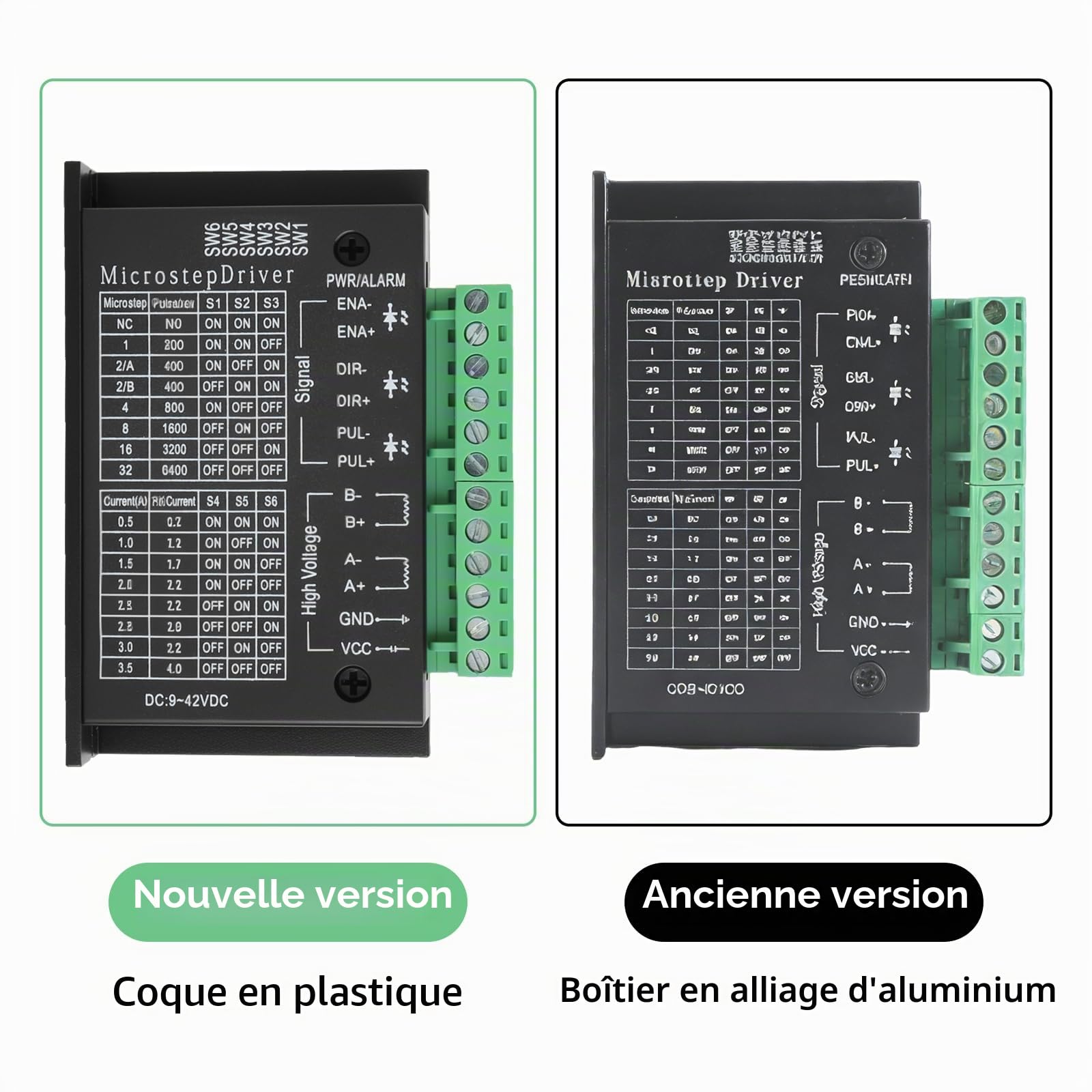 1 pilote de moteur pas à pas pour TB6600 Nema17/23/34 4 A 9-42 V 32 segments convient pour moteur pas à pas 42/57/86 type 2/4 phases pilote de moteur pas à pas pour imprimante 3D/CNC