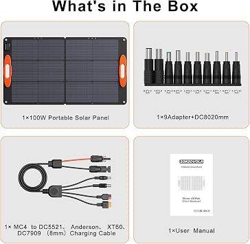 SOKIOVOLA Nタイプ 16BB 100W ポータブルソーラーパネル 18V ETFE ポータブル 折りたたみ式 ソーラー充電器 NextGen 25% 高変換 折りたたみ式ソーラーパネル キャンプ アウトドア RV用