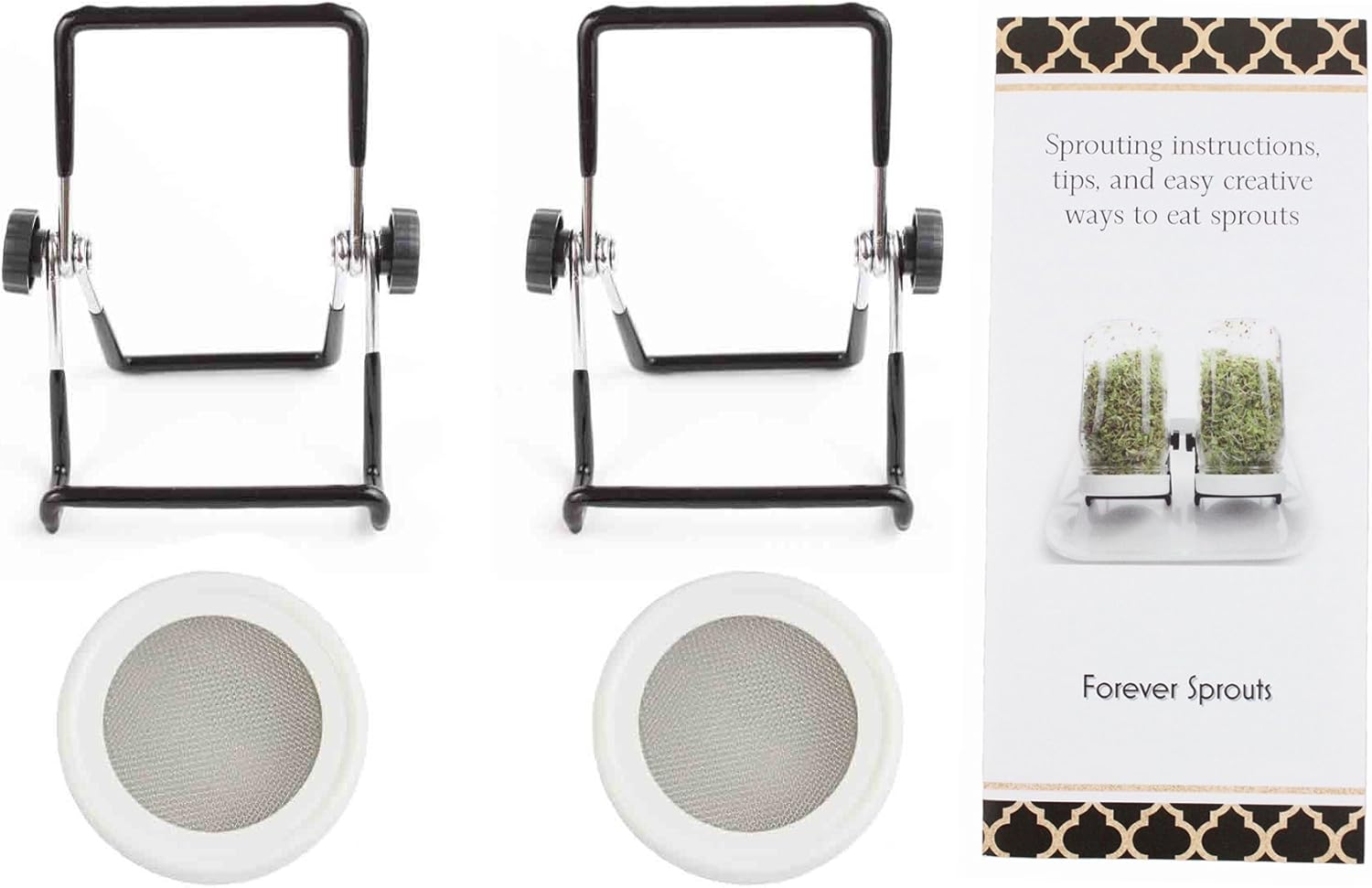 Broccoli Sprout Growing Kit; 2 Foldable Jar Stands, 2 Speed