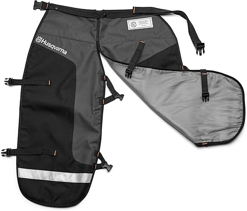 Miniatura 3 de Husqvarna 587160702 - Taquillas de motosierra protectora funcional para piernas, color negro