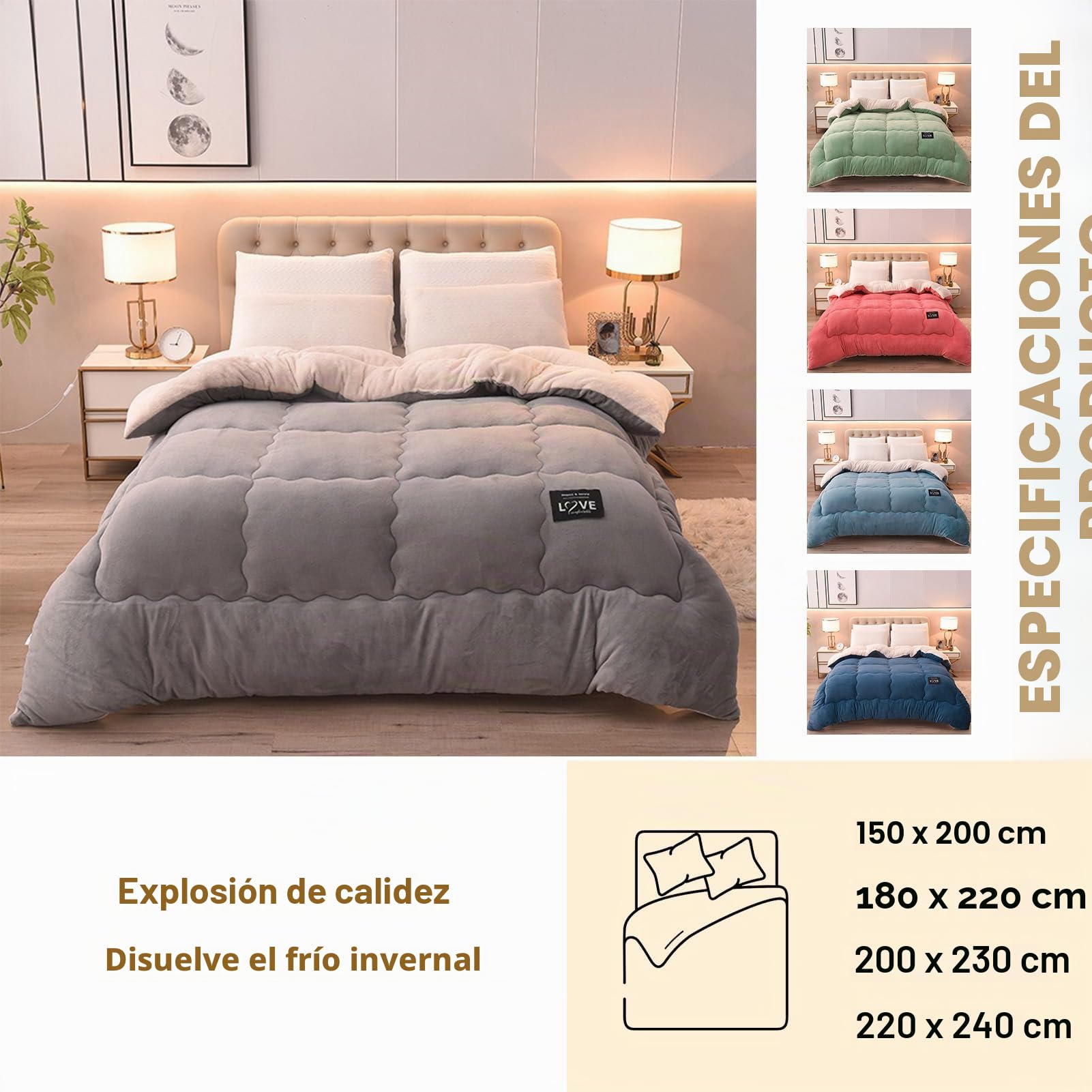 Edredón de Plumón Cama 90, Mezcla de Algodón Egipcio, 100% Plumón y Plumas Nuevas Edredón Nórdico para 4 Estaciones, Edredones Extrasuaves de Calor Medio (Grey,150x200cm-3kg)