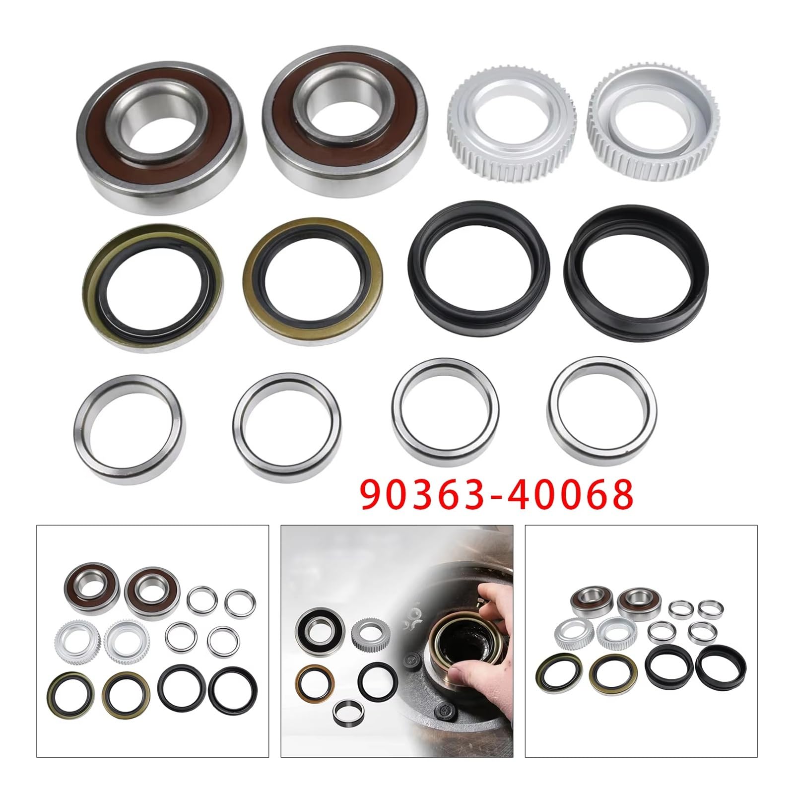 Juego Cojinetes Cubo Rueda Kit De Rodamiento Y Sello Del Eje Trasero 90363-40068 Para Toyota Para Tacoma Para Tundra Para 4Runner