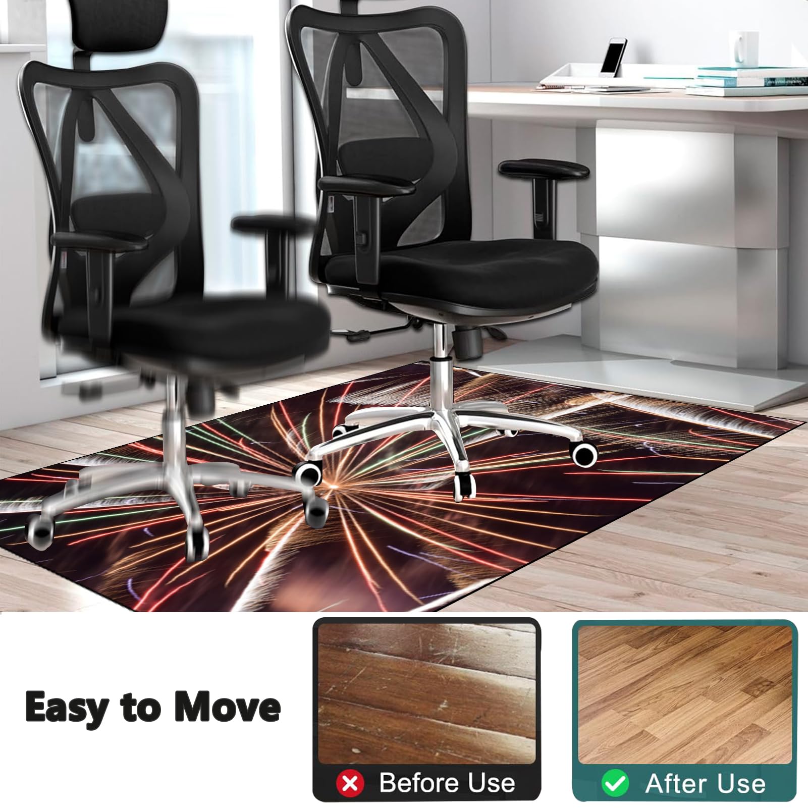 Alfombra Silla Gaming, Alfombrilla para Silla de Oficina 200 x 290 cm, Protector Suelo Silla Ruedas, Alfombra para protección de Suelos Duros, Antideslizante Tapete de Protección de Madera/baldosas