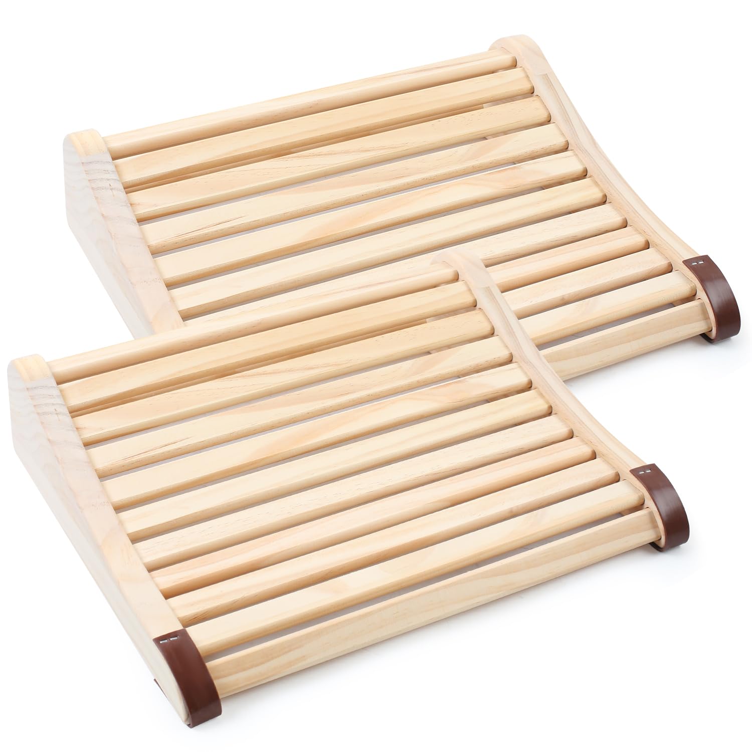 Lot de 2 appuie-tête ergonomiques en bois pour sauna - 37 x 33 x 10 cm