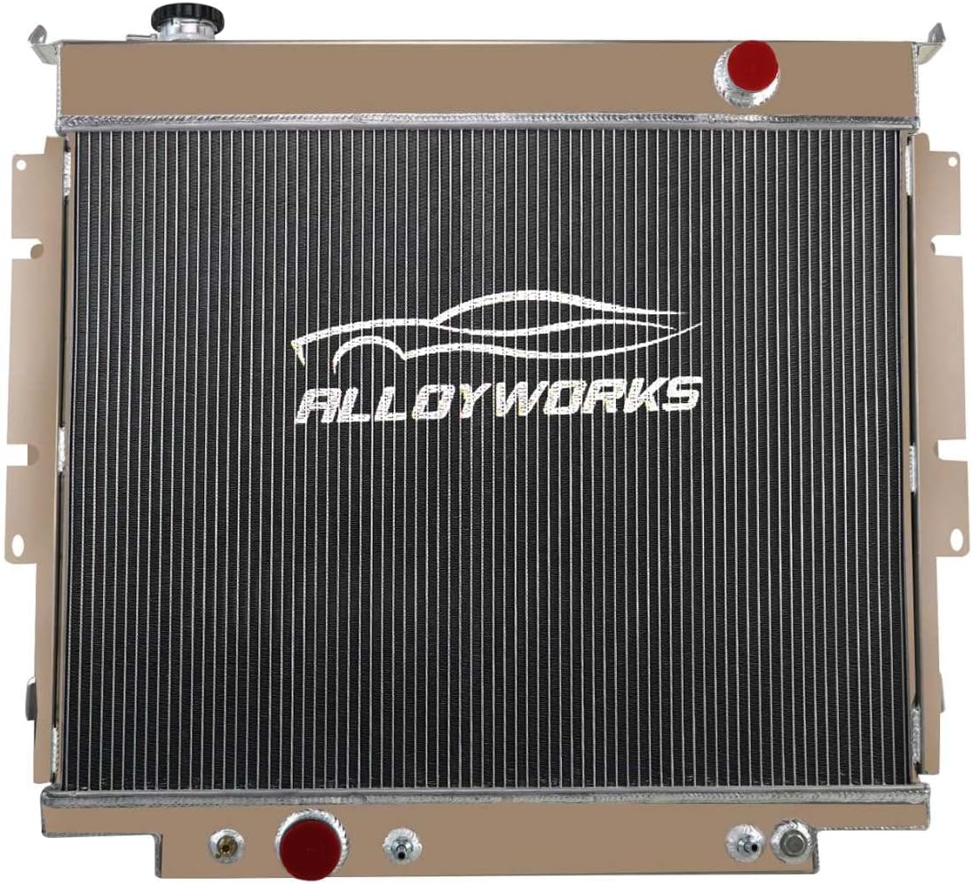 ALLOYWORKS 4 Row Core All Aluminum Radiator for 1983-1994 Ford F150 F250 F350 F59 6.9L 7.3L V8 AT/MT