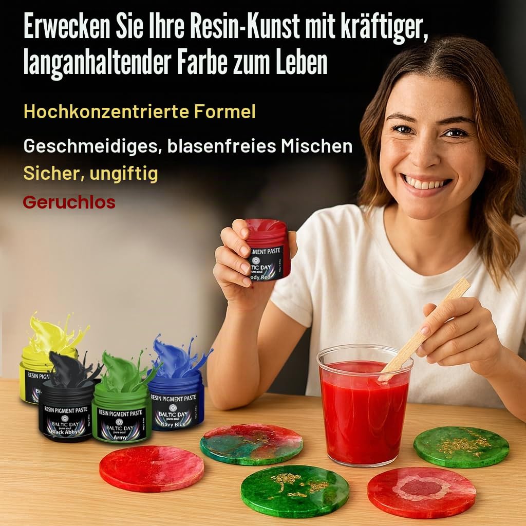 50 Pigmentpasten für Epoxidharz-Set, deckende Farbfarben, Epoxid-Farbpasten-Set