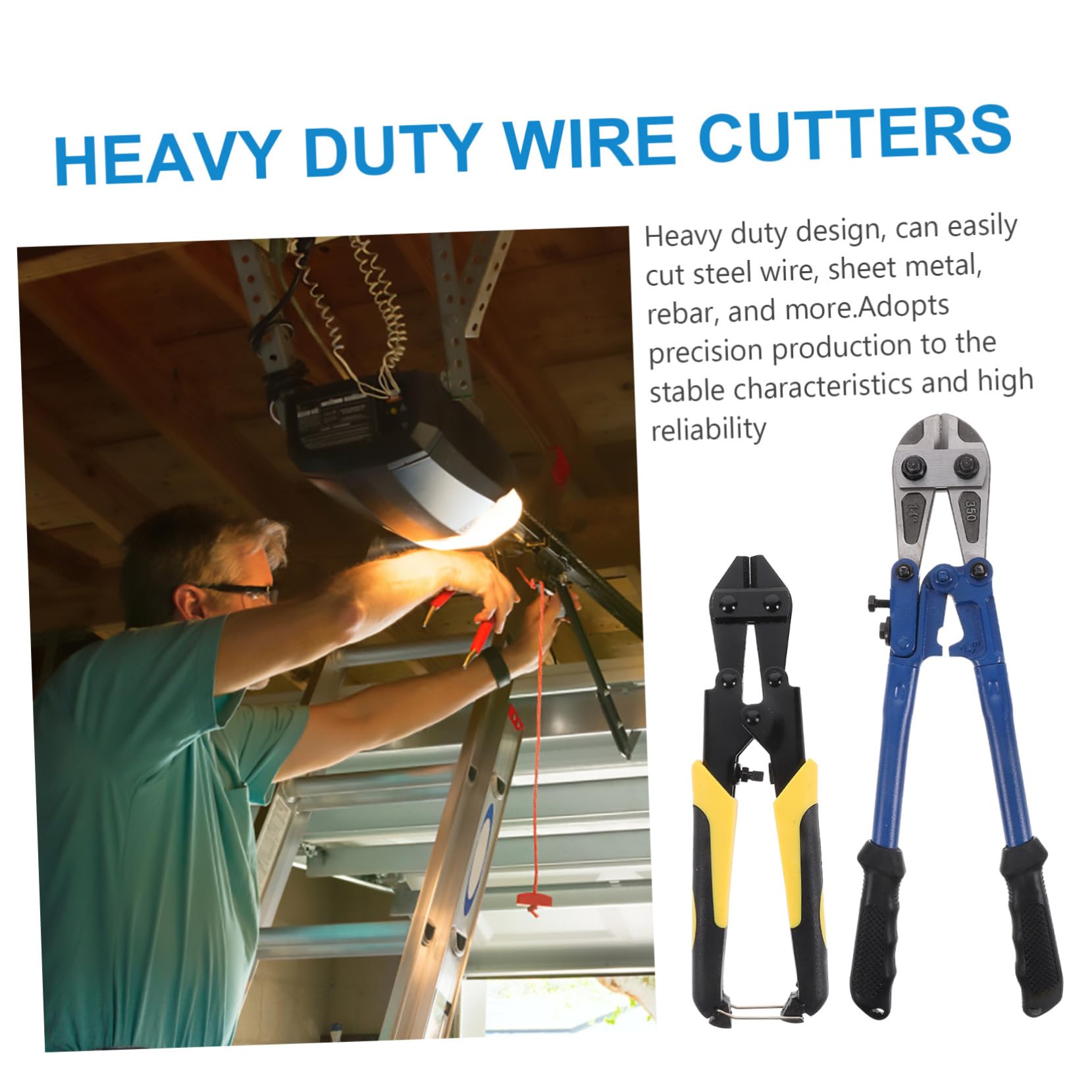 OUNONA 8'' 14'' Heavy Duty Bolt Cutters Steel Material Wire Cutters for Sheet Metal