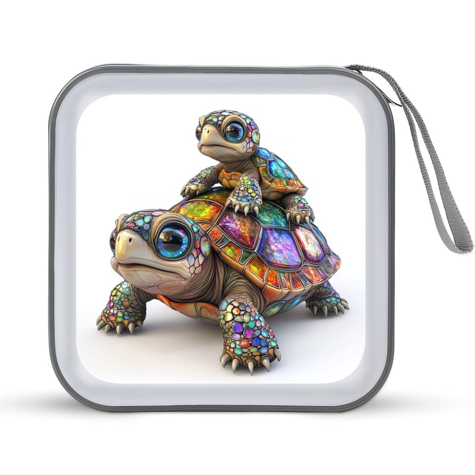 Two Cute Turtles CD Case DVD Storage Case Portable