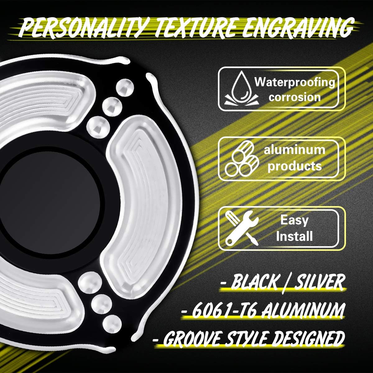 KATUR Motorcycle CNC Fuel Gas Oil Tank Cap Billet Aluminum Decorative Gas Oil Cap Compatible with Harley Davidson Sportster XL 1200 883 X48 Dyna Softail FXD FL XL FLT Touring Road King