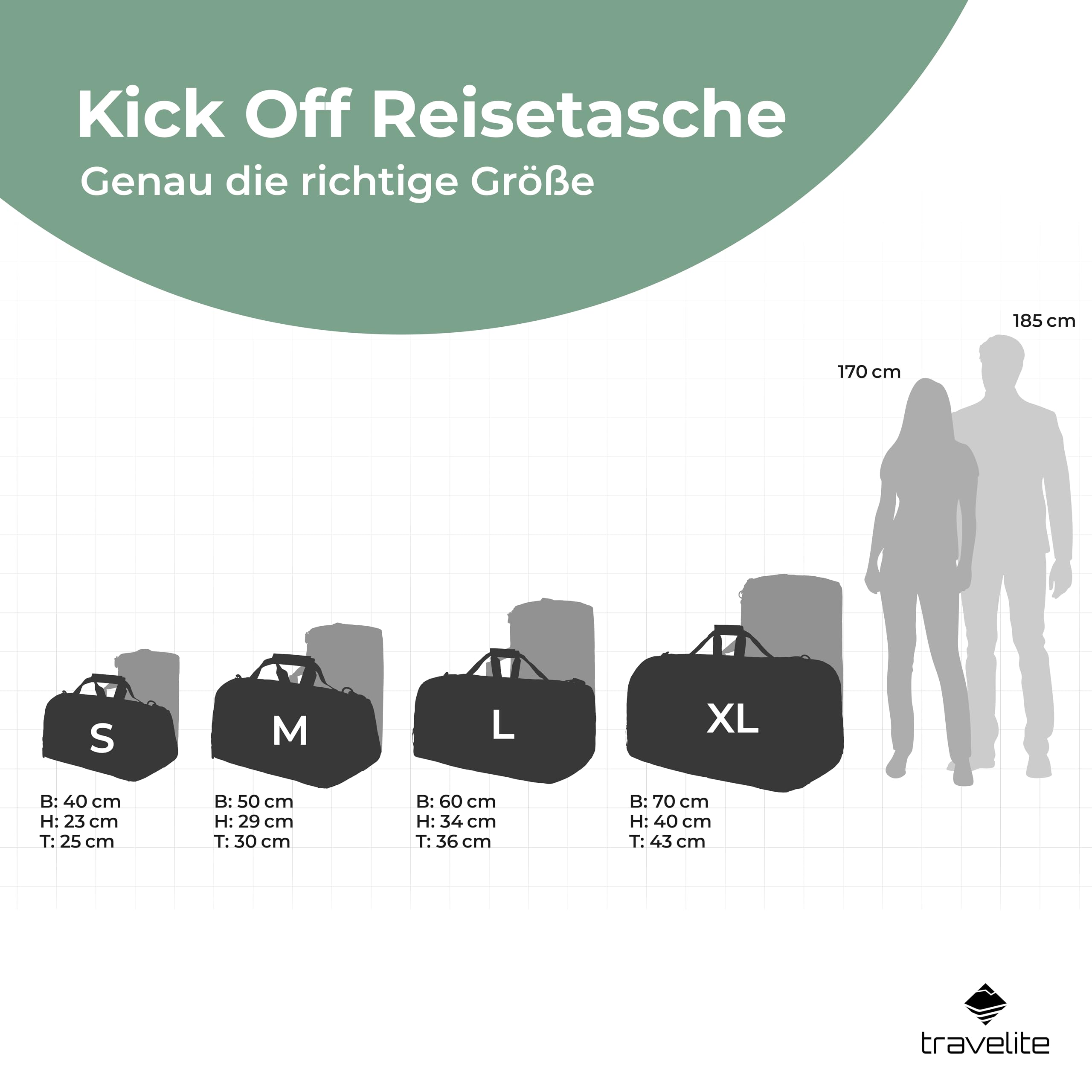 Die travelite Kick Off Reisetasche groß bietet mit 73 Litern Volumen und robustem Material viel Platz für Ihre nächste Reise oder Ihr Sport-Equipment.