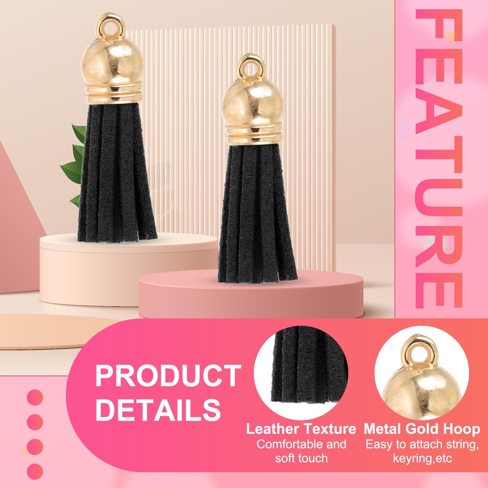 PATIKIL 1.5 Inch Leather Tassels - Image 3